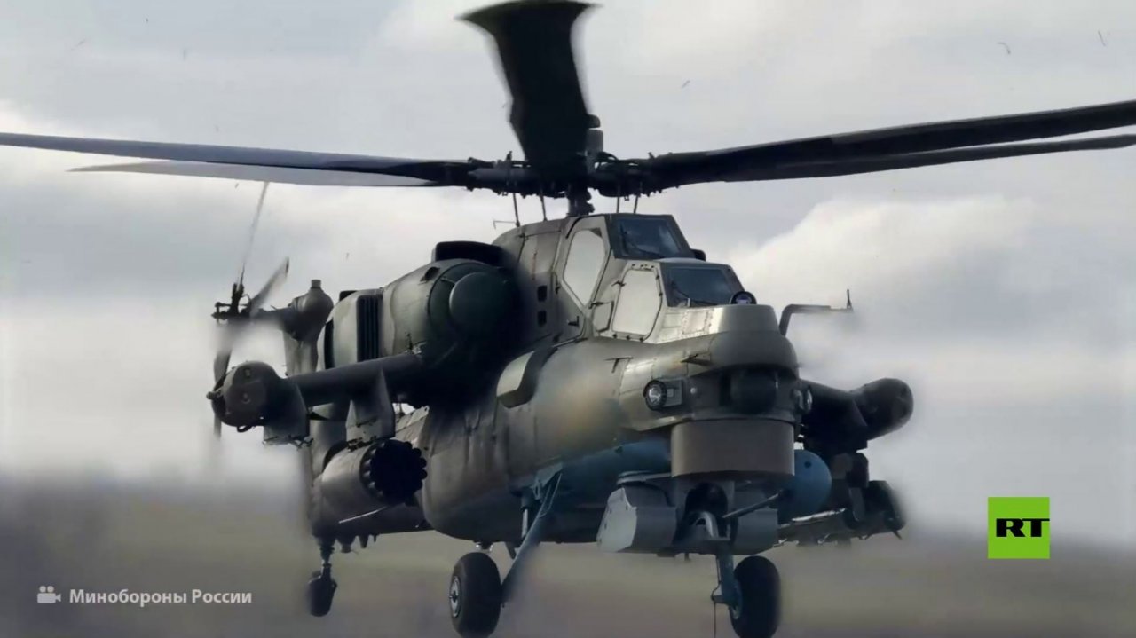 مروحية "Mi-28NM" روسية تستهدف مواقع أوكرانية