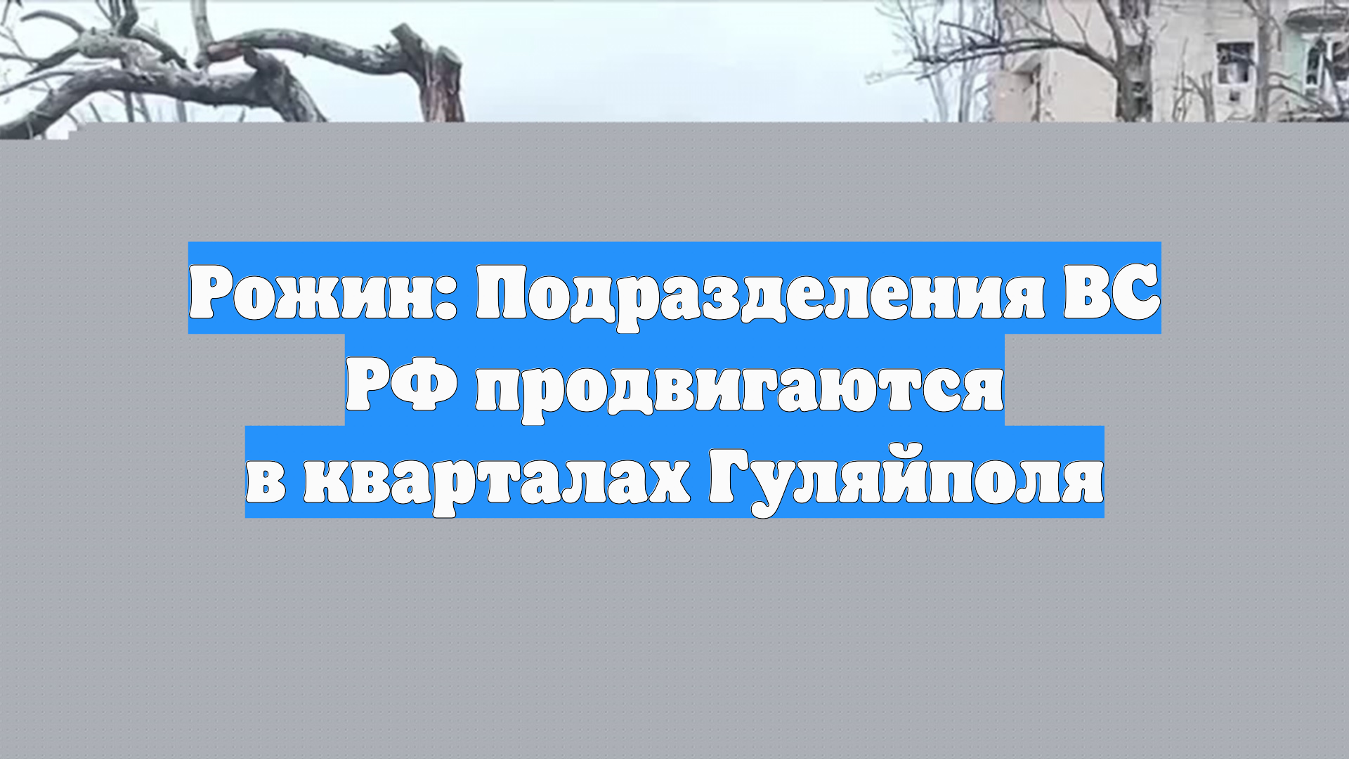 Рожин: Подразделения ВС РФ продвигаются в кварталах Гуляйполя
