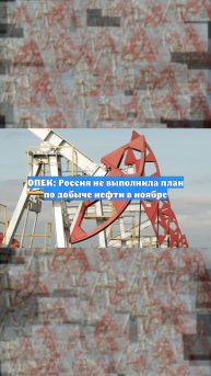 ОПЕК: Россия не выполнила план по добыче нефти в ноябре