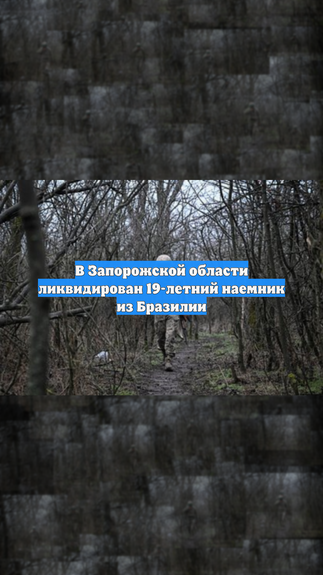 В Запорожской области ликвидирован 19-летний наемник из Бразилии