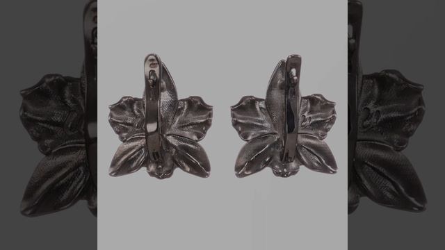 Серьги Орхидеи с горячей эмалью