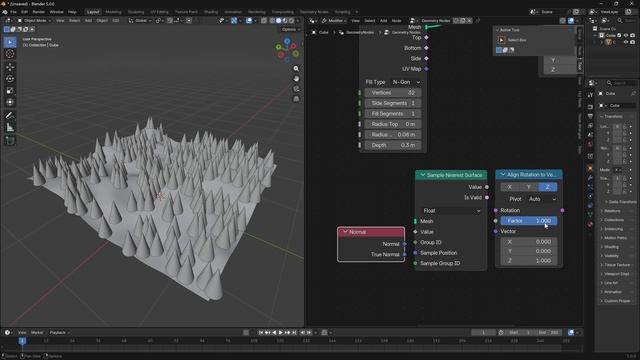 1.31 - Размещение объектов через Геоноды