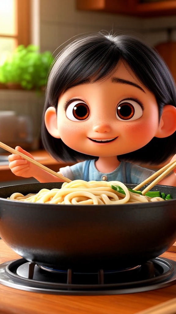 Готовим карри удон с мясом яйцом и овощами