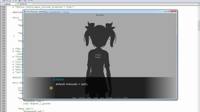 16 Ren'py tutorials. Внутриигровые меню Часть 1.