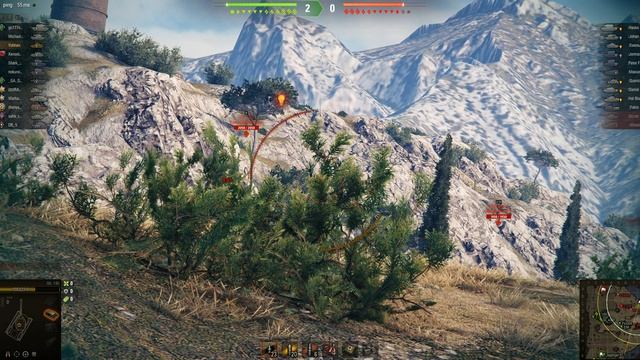 Мир танков. Полигон. Утёс. Бой на ОБ.140. Взял фрага. Победа.