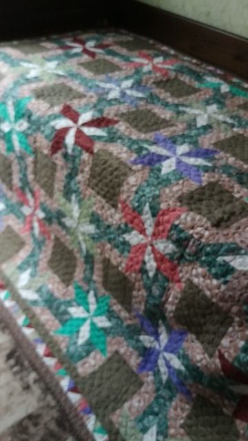 Лоскутное одеяло "Небосклон бирюзовый со звездами"