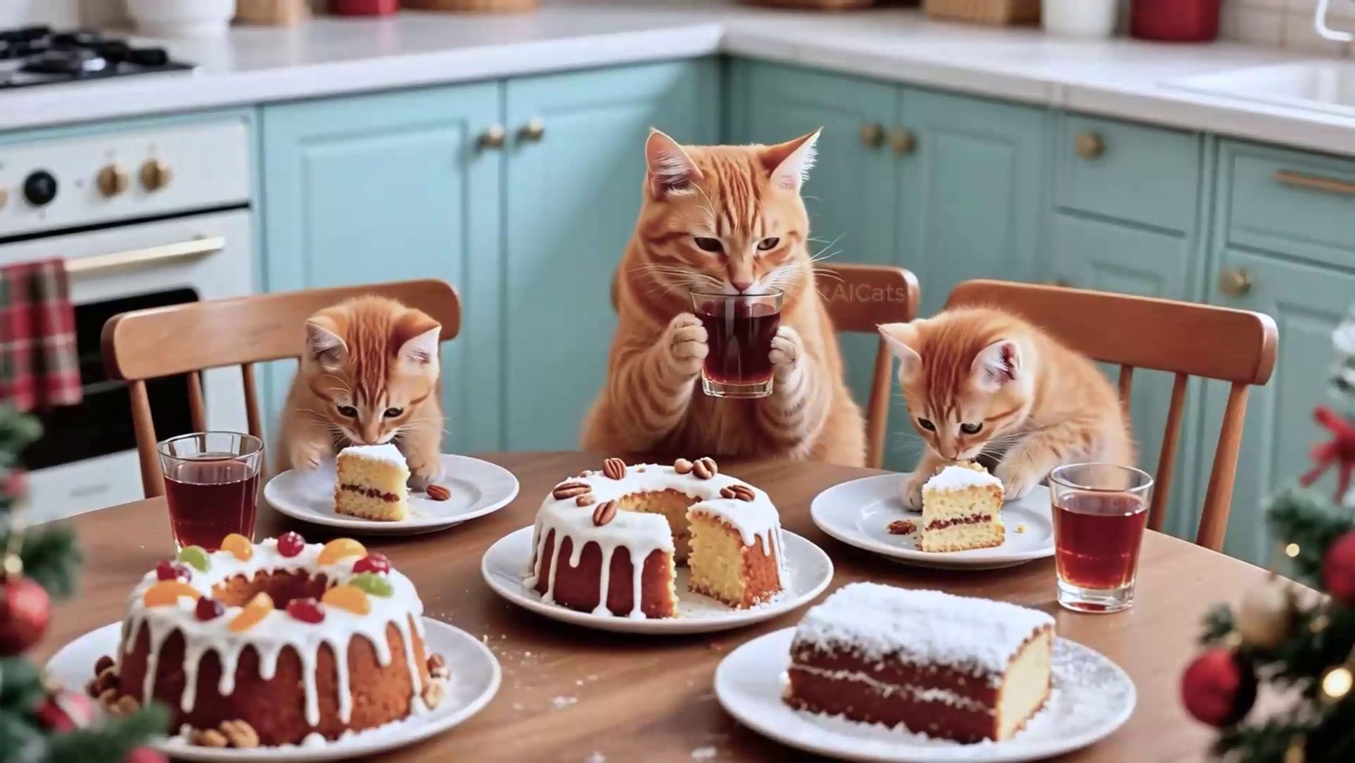 Котики - праздничное застолье