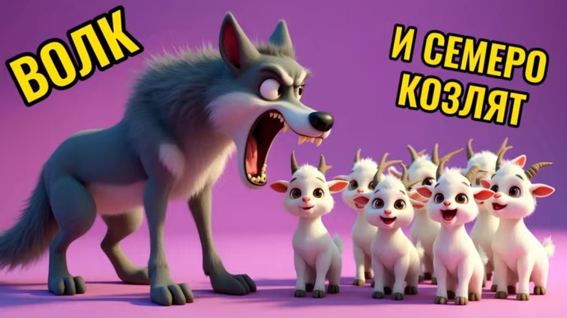 Волк и СЕМЕРО козлят!!! сказка! для маленьких!