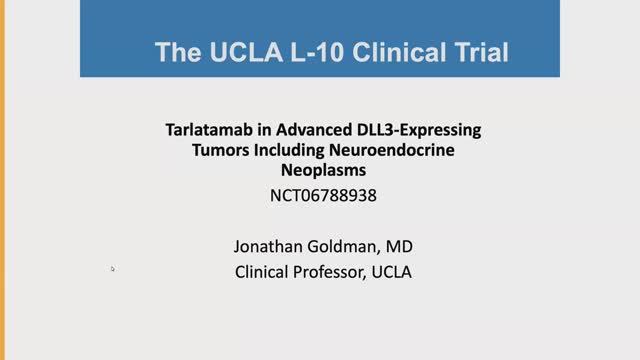 Tarlatamab in DLL3-Expressing Tumors Including NEN • ClinicalTrials.gov： NCT06788938 • Dr. Goldman