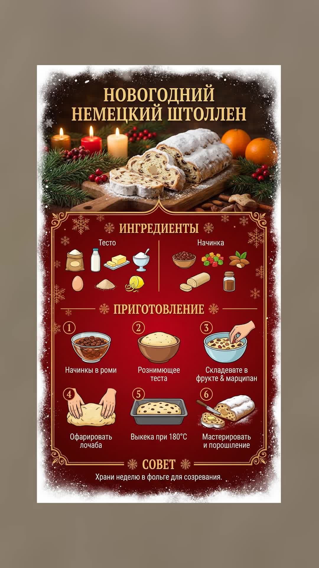 НОВОГОДНИЙ штоллен по немецкому рецепту