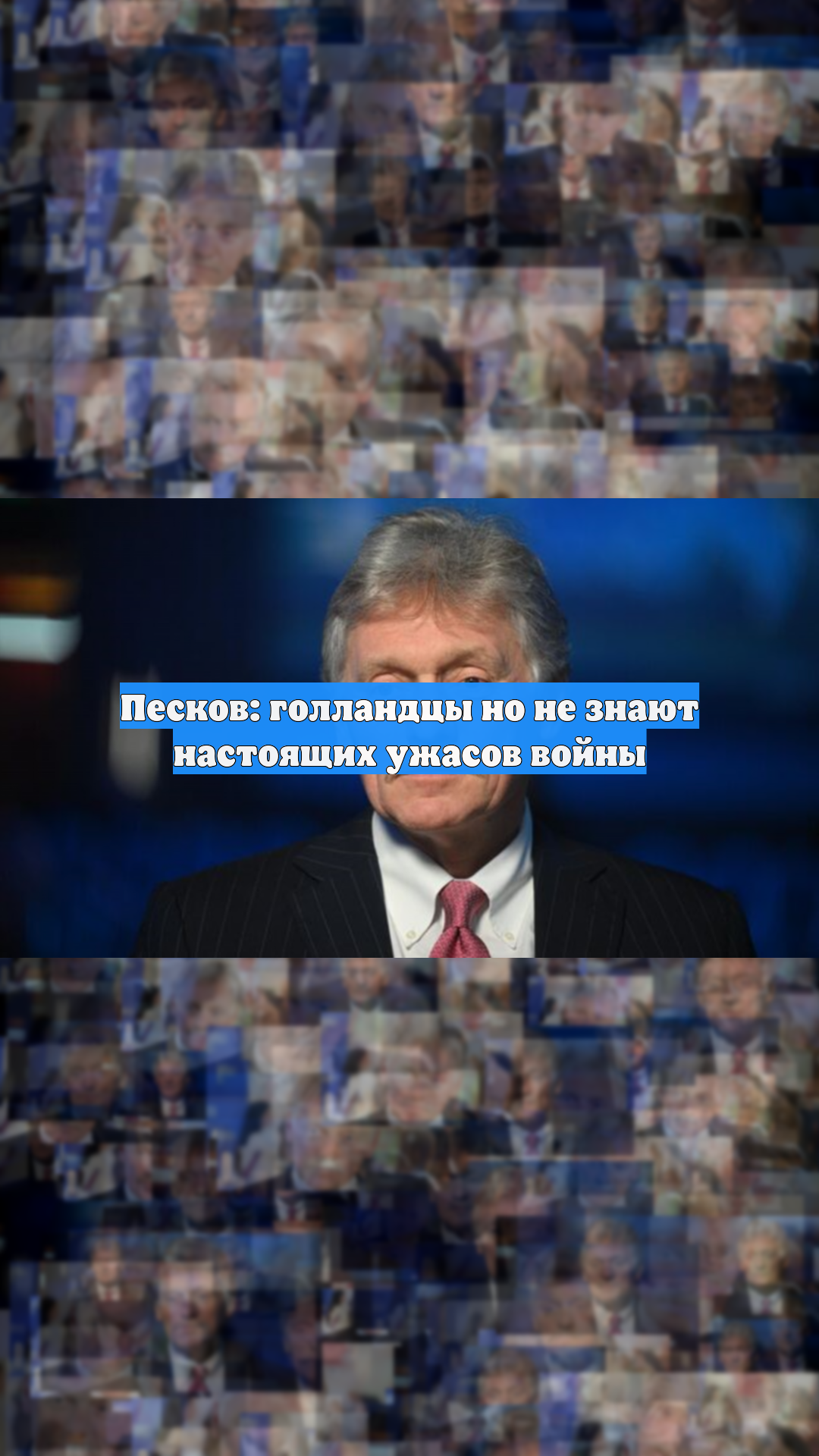 Песков: голландцы но не знают настоящих ужасов войны