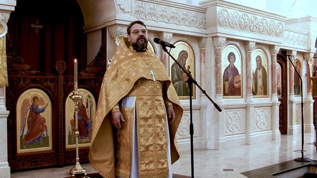 Проповедь по запричастном стихе произнес иерей Димитрий Сафонов. Евангелие от Луки, Гл. 18, ст.18-27