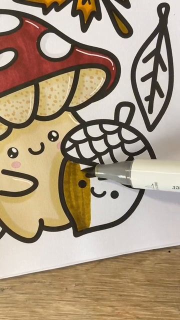 Милый мухомор раскраска