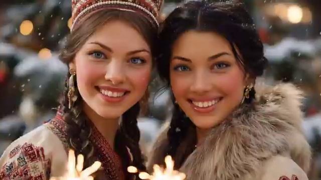 Девчонки Огоньки новогодний folk-rave огни шампусик танцы до зари ArtVenka