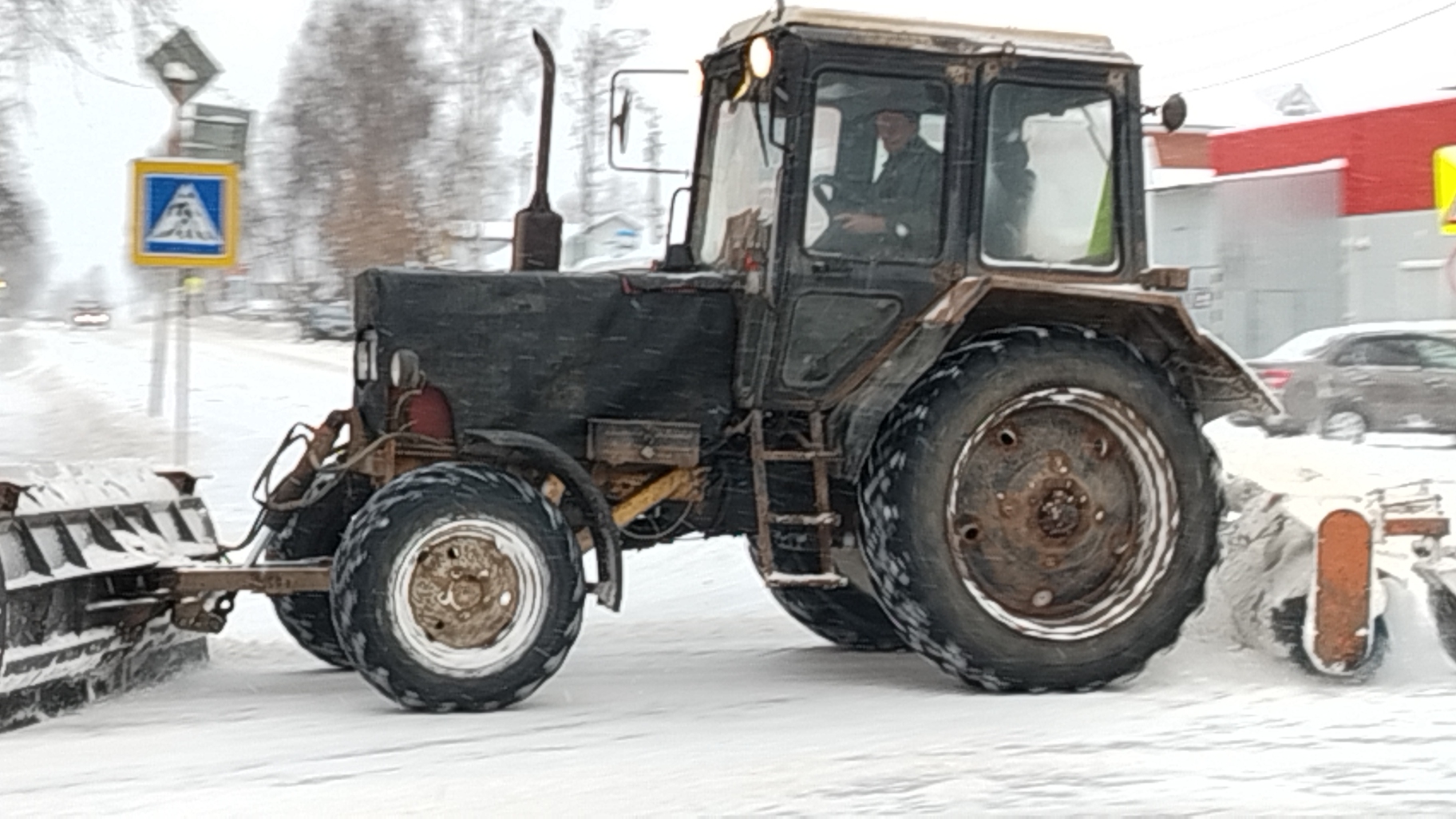 очистка дорог от снега 110 часть