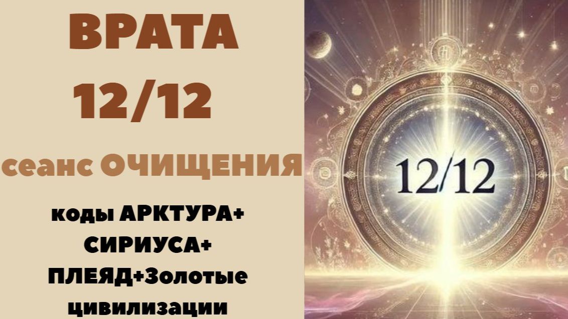 ВРАТА 12 \12. Сеанс ОЧИЩЕНИЯ. Коды АРКТУРА+СИРИУСА+ПЛЕЯД+Золотые Цивилизации.