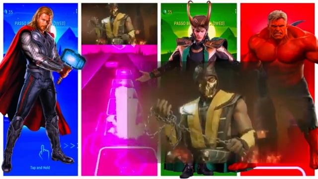 Тор 🆚 Призрачный гонщик 🆚 Локи 🆚 Красный Халк