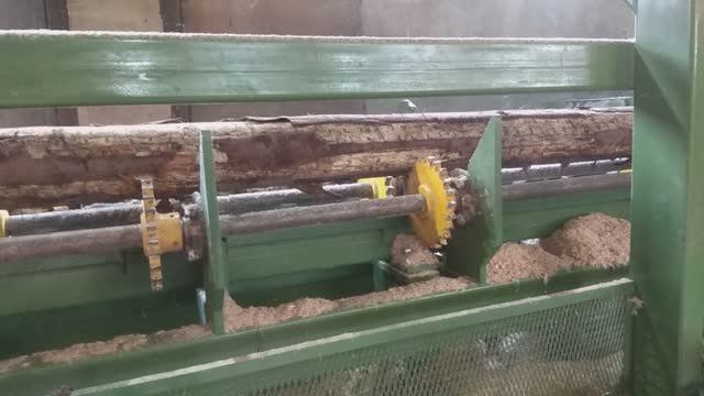 Брусовальный станок, кантователь бревна