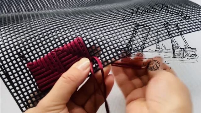 Видео урок сумочки из черной канвы и тирилена от НитиПитер