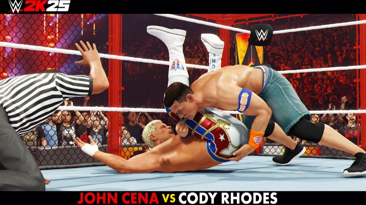 John Cena vs Cody Rhodes WWE 2k25 Full MATCH HEll in cell wwe2k25