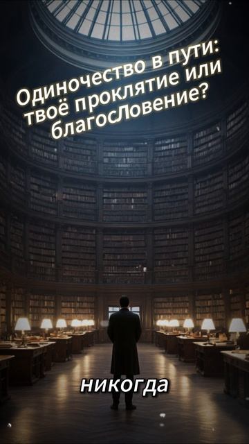 Одиночество в пути твоё проклятие или благословен?
