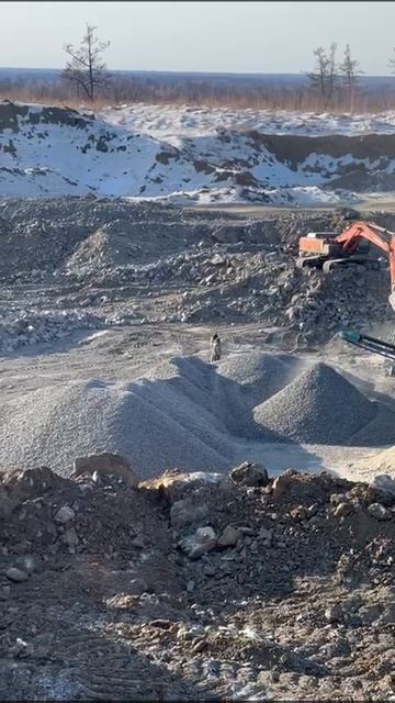 Работа дробильной установки