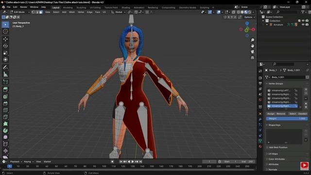 Риг одежды к персонажу.