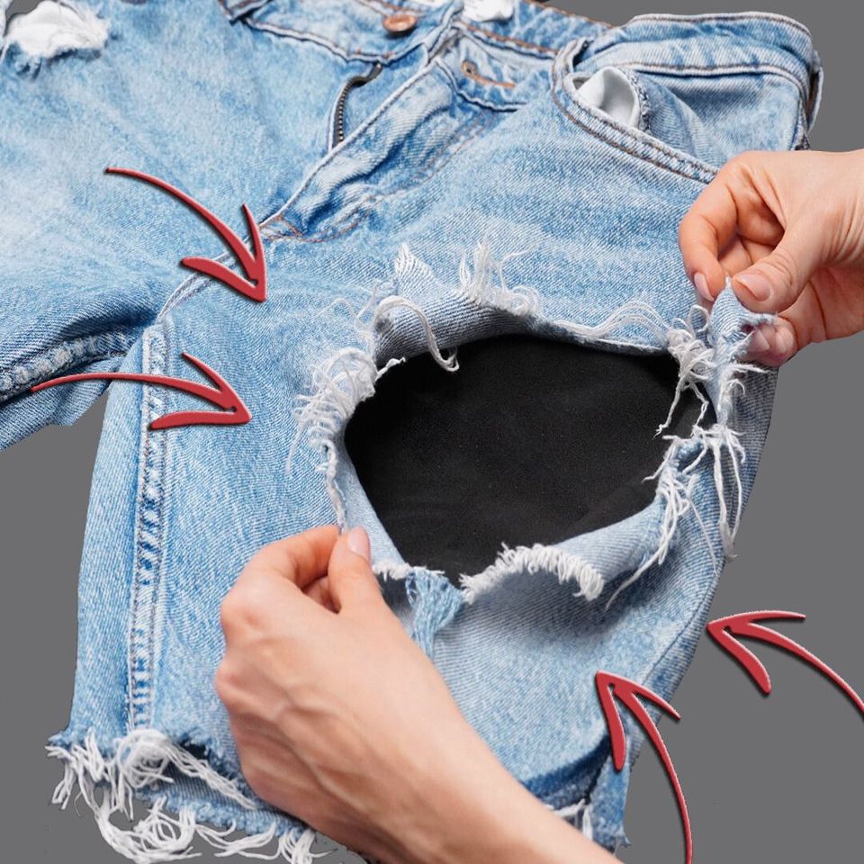 Хороший швейный прием, позволяющий заделать дырку на джинсах невидимой