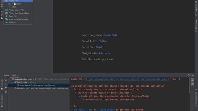 حل مشكلة جرادل في أندرويد ستوديو Unable to load class 'com.android.builder.errors.IssueReporter'.