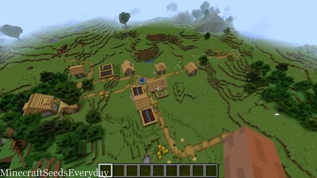 Minecraft 1.15.1 Seed 313: Stronghold spawns right under the village [JAVA]