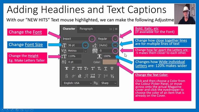 Make a Magazine Cover  Photoshop Images Text Tool Typing Formatted Text and Text Effects fx Tutoria