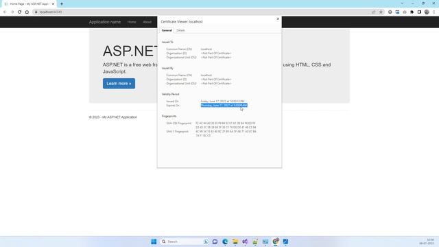 Could not establish trust relationship for the SSLTLS secure channel with authority  localhost