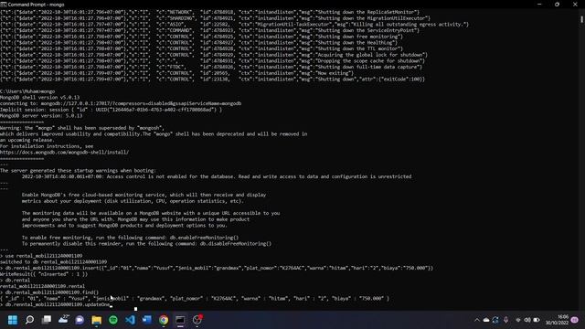 Tutorial CRUD dalam basis data mongo db
