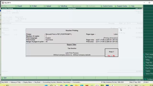 Export Tally file into PDF JPG or Excel@COMPUTEREXCELSOLUTION