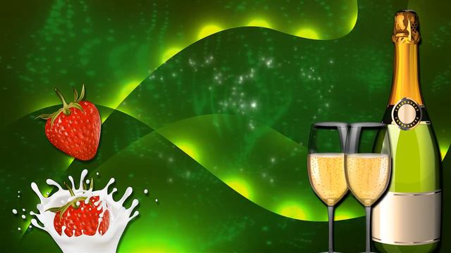 Заставка романтика, шампанское и клубника, скачать бесплатно HD