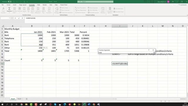 Excel SUMIFS Function Explained | Excel SUMIFS Tutorial