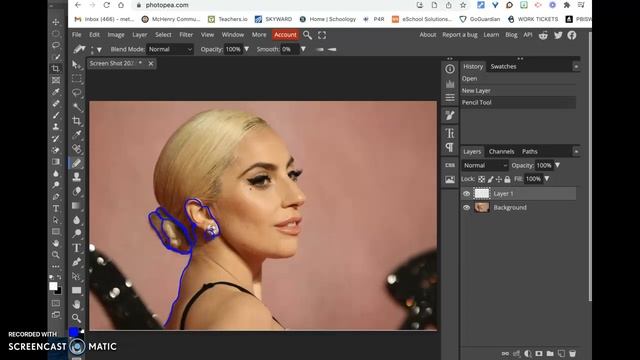 Use Photopea to trace contour lines