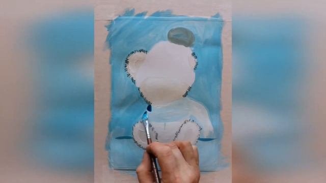 КАК НАРИСОВАТЬ  МЕДВЕЖОНКА ГУАШЬЮ