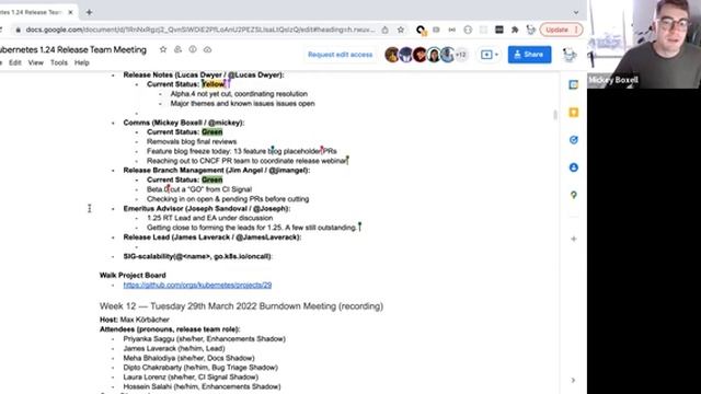 Kubernetes Release Team Meeting