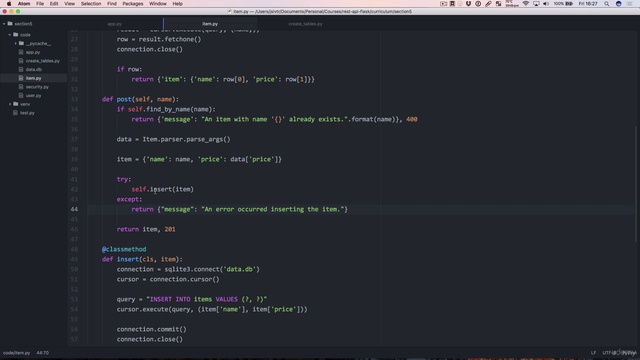 REST APIs with Flask and Python - 072-refactoring-insertion-of-items