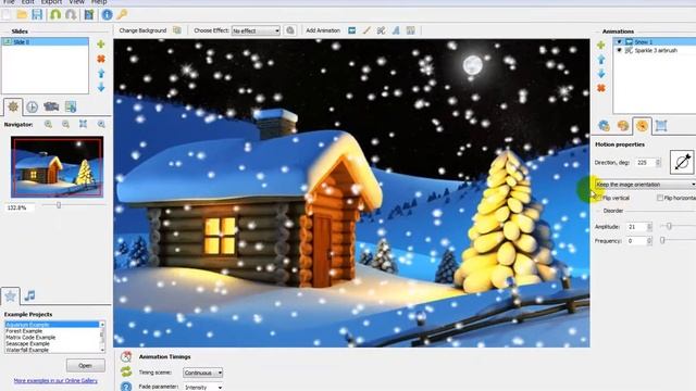 Гиф анимация Снег программой DP Animation Maker