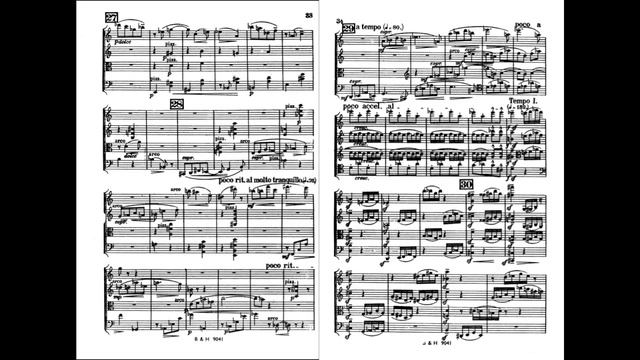 Béla Bartók String Quartet No. 2 Op. 17, II - Allegro (with the score)
