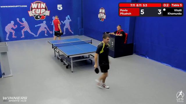 14:00 Плющ Павел  2-3 Хамурда Виталий стол 5  ЮГ-4  18.08.22