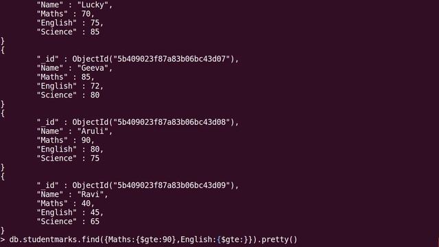 6.6 - Find the documents using AND condition in MongoDb