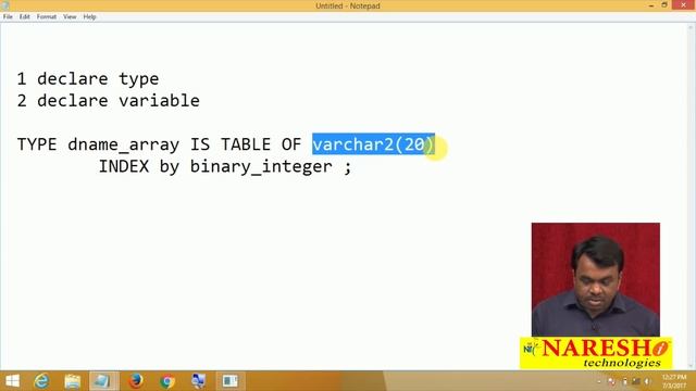 Collections in PL/SQL | Oracle PL/SQL Tutorial Videos | Mr.Vijay Kumar