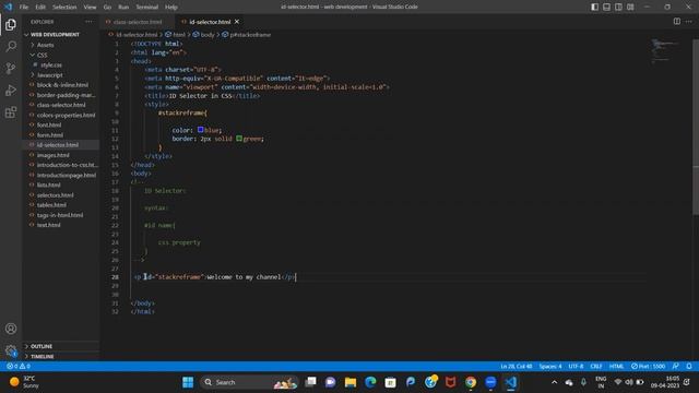 Id Selector in CSS | CSS Tutorial | Web Development tutorial #16