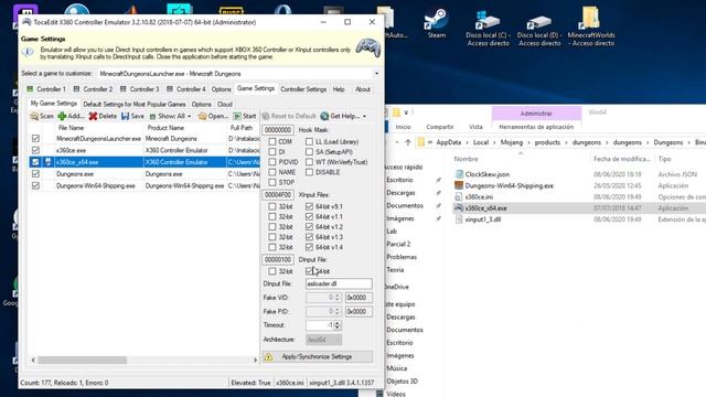 Emulate a controller for Minecraft Dungeons [EN Tutorial]