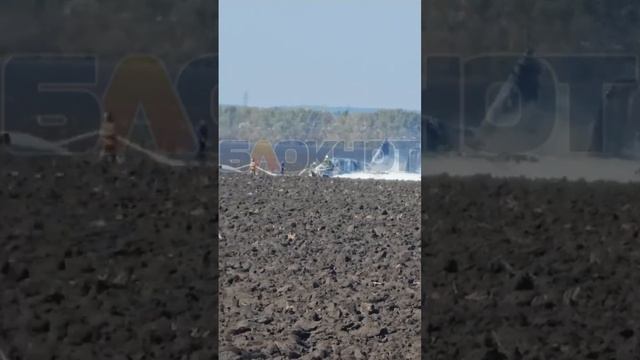 Тушение самолета Су-34 в Воронежской области