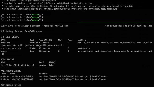 01 - Creating kubernetes cluster with kops (Demo DevOpsDays POA 2018)