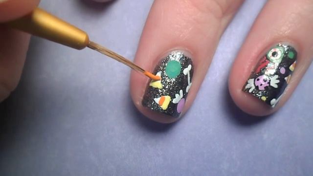 Trick AND Treat Halloween Nail Art